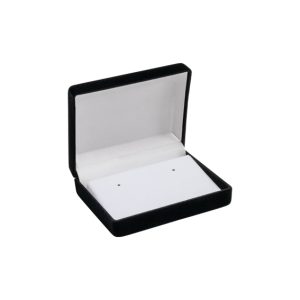 ER earring ramp flocked box black white white jpg