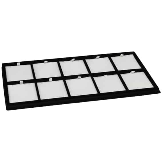 F BW Series compartment vacuum formed tray filled black white jpg