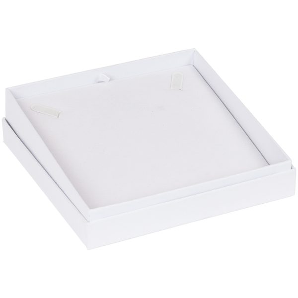 AC N whwh cardboard necklet choker box with tabbed velvet flat pad insert white white jpg