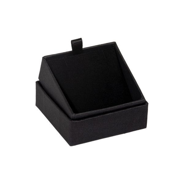 AC E bkbk cardboard earring pendant box with velvet earring pendant flip ramp insert black black jpg