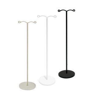 MET155 - tall metal earring trees - 155mm high - black, white and silver